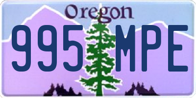 OR license plate 995MPE