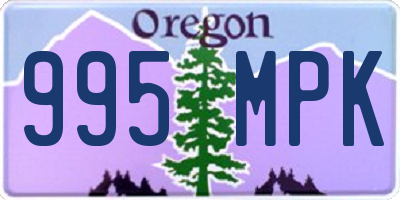 OR license plate 995MPK