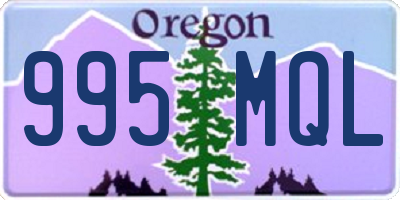 OR license plate 995MQL