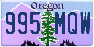OR license plate 995MQW