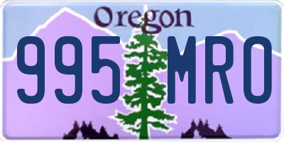 OR license plate 995MRO