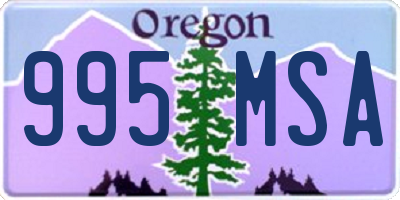 OR license plate 995MSA