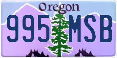 OR license plate 995MSB
