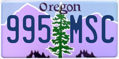 OR license plate 995MSC