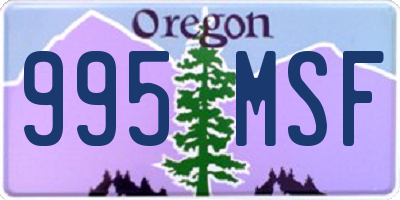 OR license plate 995MSF