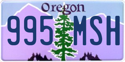 OR license plate 995MSH