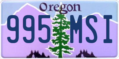 OR license plate 995MSI