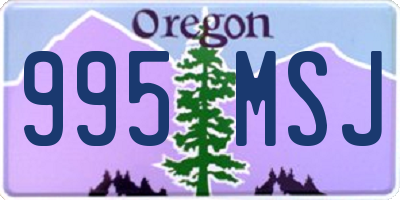 OR license plate 995MSJ