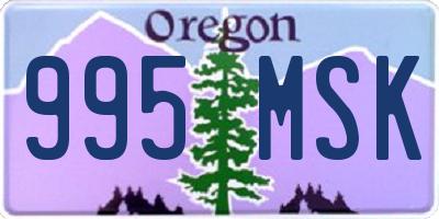 OR license plate 995MSK