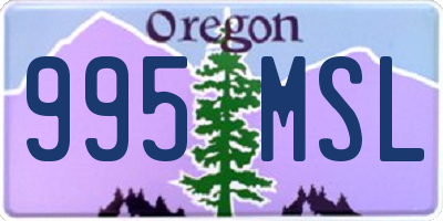 OR license plate 995MSL