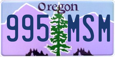 OR license plate 995MSM