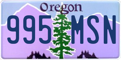 OR license plate 995MSN