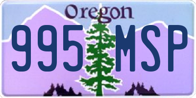 OR license plate 995MSP