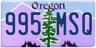 OR license plate 995MSQ