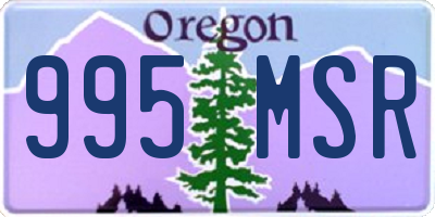 OR license plate 995MSR