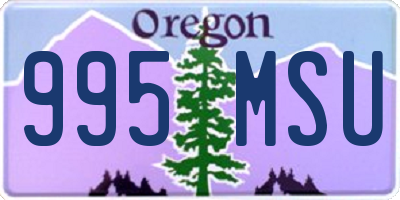OR license plate 995MSU