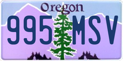 OR license plate 995MSV