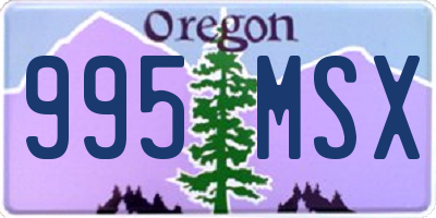 OR license plate 995MSX