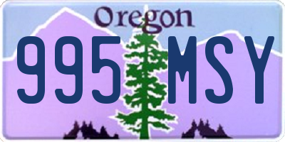 OR license plate 995MSY