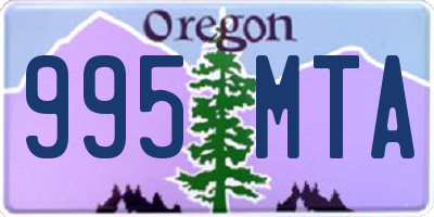OR license plate 995MTA