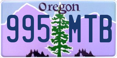 OR license plate 995MTB