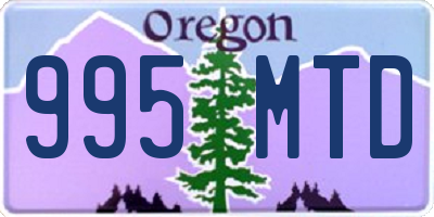 OR license plate 995MTD