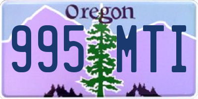 OR license plate 995MTI