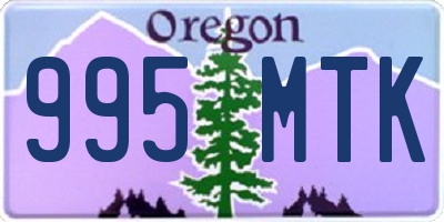 OR license plate 995MTK