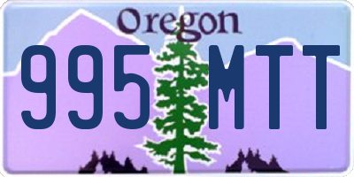 OR license plate 995MTT