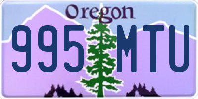 OR license plate 995MTU