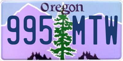 OR license plate 995MTW