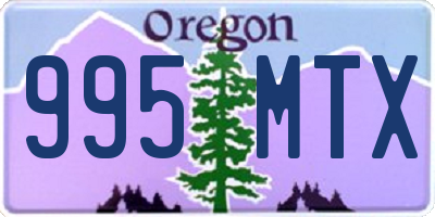 OR license plate 995MTX