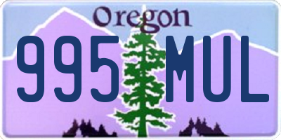 OR license plate 995MUL