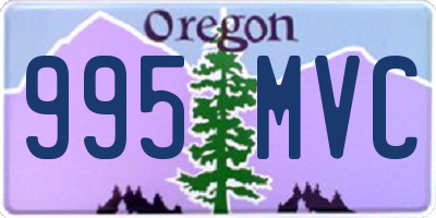 OR license plate 995MVC