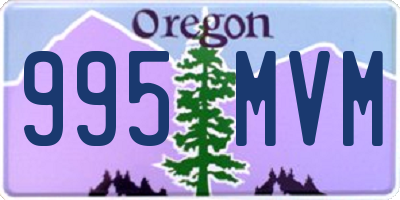 OR license plate 995MVM