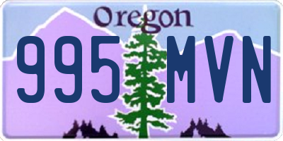 OR license plate 995MVN