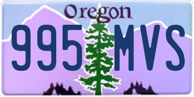 OR license plate 995MVS