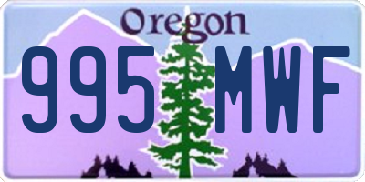 OR license plate 995MWF