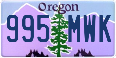 OR license plate 995MWK