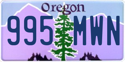 OR license plate 995MWN