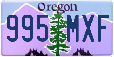 OR license plate 995MXF