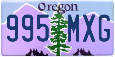 OR license plate 995MXG