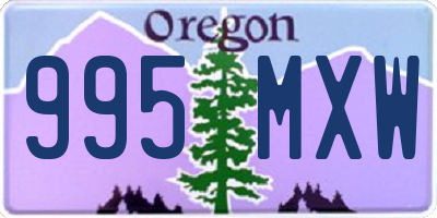 OR license plate 995MXW