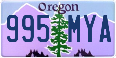 OR license plate 995MYA
