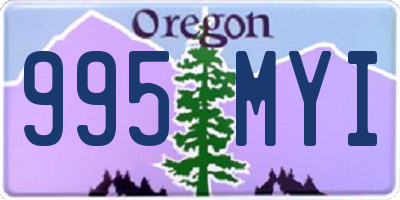 OR license plate 995MYI
