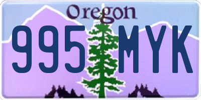 OR license plate 995MYK