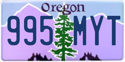 OR license plate 995MYT