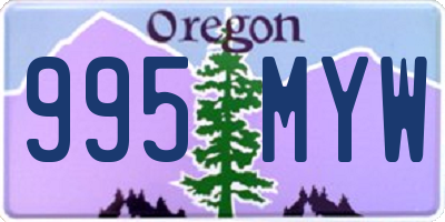 OR license plate 995MYW