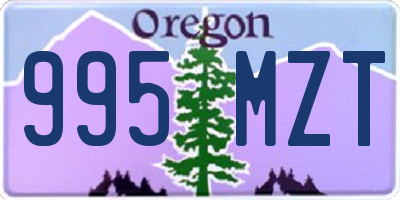 OR license plate 995MZT