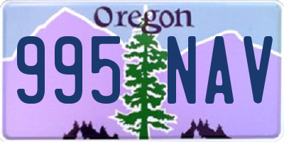 OR license plate 995NAV